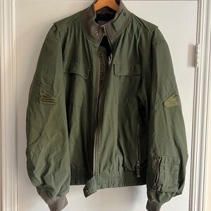Hein Gericke Cotton Casual Olive Green Motorcycle Jacket Large